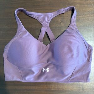 Like New Under Armour Women's Plum Heat Gear Medium Support Sports Bra